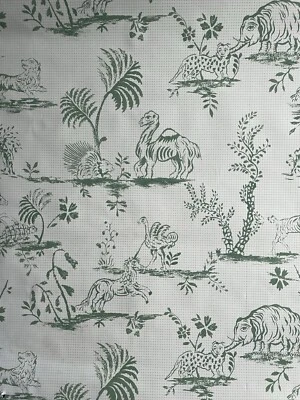 Brunschwig & Fils 69237 Wallpaper Green Beige Animal Safari Toile 1 Triple Roll - Image 1 of 4