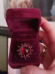 Wunderschöner natürlicher abgebauter Hessonit Granat Ring 14k Weißgold Nachlass  - Bild 1 von 5