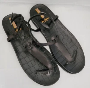 Sam Edelman Black Naomi T-Strap Leather Sandal Strappy 10.5 NEW - Picture 1 of 8