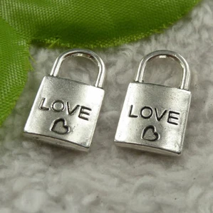Kostenloser Versand 148 Stck. Tibetisches Silber Liebesschloss Charms 20x11mm B4220 - Bild 1 von 4