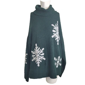 Cupcake and Cashmere size XL Sweater women turtleneck pullover snowflake - Picture 1 of 12
