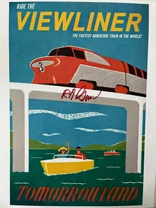 Disneyland Viewliner Attraction Print, signed by designer & Legend Bob Gurr - Picture 1 of 1