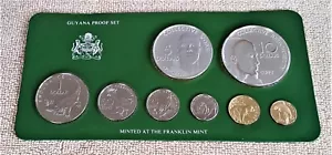 4 SILVER COINS IN 2 GUYANA 8 COIN SETS- NEW LOW PRICE. - Picture 1 of 12