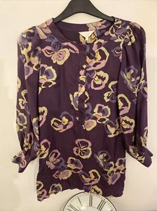 Ronit Zilkha Pure Silk Tunic Top AMAZING COLOURS &STYLE LONG SLEEVES UK 10 - Picture 1 of 14