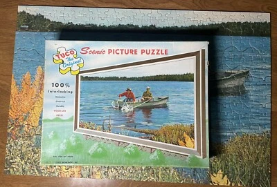 Tuco Fall Fish Hit Hard Vintage quebra-cabeça imagem cênica 600 peças pescadores #7900 - Imagem 1 de 4