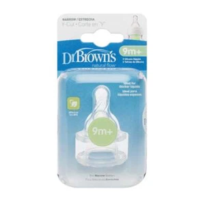 NEW Dr Brown's Natural Flow Narrow Neck 9M+ Y-Cut Teats (2 teats) - Picture 1 of 2