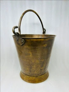 Antique Brass Hand Forged Water Pulling Bucket Old Brass Hanging Planter Bucket - Picture 1 of 5