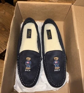Ralph Lauren Slippers Polo Bear Men’s 8.5 Navy - Picture 1 of 3