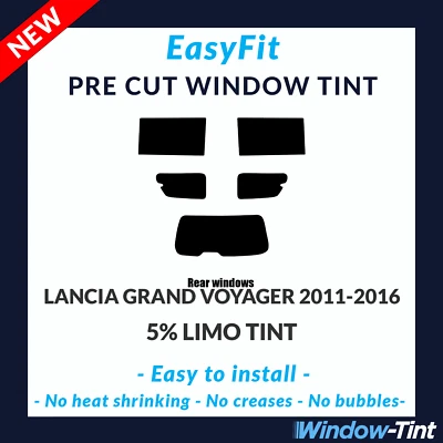 EasyFit Static Pre Cut Tint For Lancia Grand Voyager 2011-16 - 5% Limo Rear - Image 1 of 3