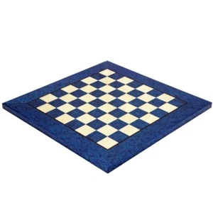 16.5 Inch Blue Erable and Elm Wood Luxury Chess Board - Picture 1 of 5