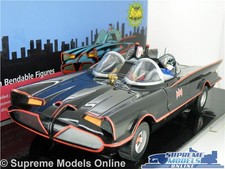 BATMOBILE BATMAN MODEL CAR 1:24 SCALE CLASSIC TV SERIES BLACK CROCE + FIGURES K8