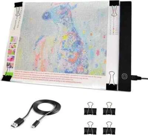A4 LED Light Pad - Diamond Art Light Box Tracing Light Board with 3 Brightness, - Picture 1 of 1