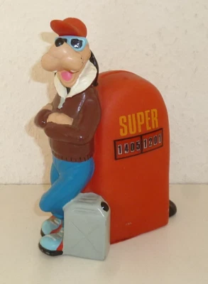 DISNEY / SPARDOSE FIGUR / GOOFY m. TANKSÄULE ZAPFSÄULE / 17,5 cm / #814# - Bild 1 von 4