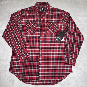 Akademiks Men's XL Red White Plaid Shirt Long Sleeve Button NEW NWT - Picture 1 of 10