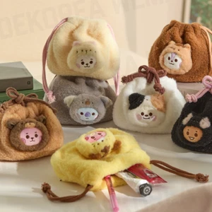 BT21 Character Baby More Fluffy Face Plush String Pouch Official K-POP Goods - Picture 1 of 22
