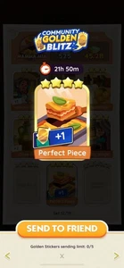 Golden Blitz Perfect Piece-Monoply Go Sticker Fast Sending - Picture 1 of 1