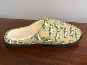 Zapatillas de pez con estampado de trucha baja talla XL. Verde, blanco y tostado. Usado 1 vez - Imagen 1 de 6