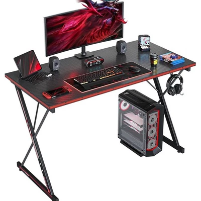 Gaming Tisch 100 x 50 cm - Ergonomisch, Modern und Carbon Fibre Beschichtet - Bild 1 von 4