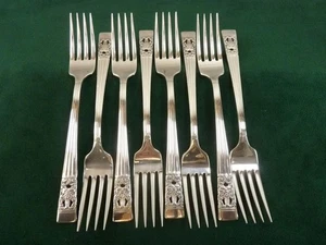 8 Vintage Oneida Coronation pattern silver plated Dessert Side Forks Hampton #1 - Picture 1 of 1