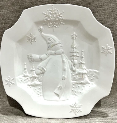 PLATOS DE POSTRE MUÑECO DE NIEVE NAVIDAD PERLA BELLA CASA BY GANZ - Juego de 7 - Raro Foto 1 de 4