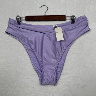 Nuevo con etiquetas Parte inferior de bikini descarada de pierna alta Abercrombie & Fitch A&F púrpura lila talla XL Foto 1 de 4