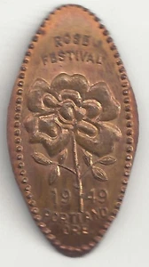 Rolled Cent Portland OR ROSE FESTIVAL 1949 - Picture 1 of 2