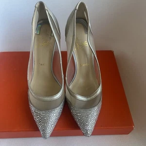 Christian Louboutin Women’sFollies Strass 100 Pointy Toe Pump Shoes Size 6 - Picture 1 of 9