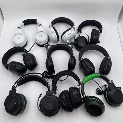 Lote de 9 Auriculares Varios Razer NO FUNCIONAN PARA PIEZAS - LEER Foto 1 de 4