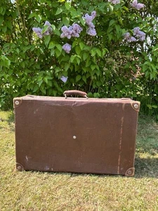 25D102- VINTAGE REISEKOFFER 50er JAHRE HARDCASE TASCHE OLDTIMER - Picture 1 of 5