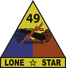 US Army 49th Armored Division Lone Star Decal - 4" Wide x 4.10" High Decal