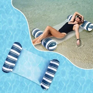 Inflatable Water Hammock Portable Floating Bed Lounge Chair for Swimming Pool - Picture 1 of 7