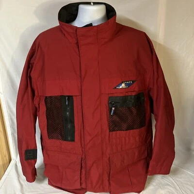 Vtg 90s Chaps Ralph Lauren Mens Jacket Windbreaker XL Red Black Free Spipping! - Image 1 of 4