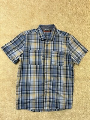 Camisa Free Country Hombre Mediana Azul Amarillo Abotonada Ligera Occidental Informal Foto 1 de 4
