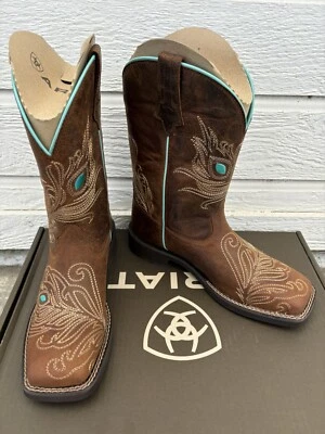 Ariat Bright Eyes II Womens Size 7 B Western Wide Square Toe 10" Boots 10033983 - Image 1 of 4