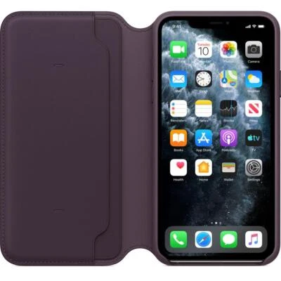 Originale Apple Pelle Custodia Folio per IPHONE 11 Pro Max - Melanzana (Viola) - Immagine 1 di 4