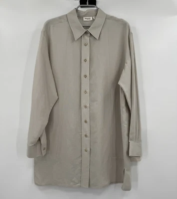 Spiegel Elements Linen Button Front Long Sleeve Shirt Blouse Top sz S 84-0231W - Image 1 of 4