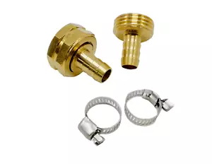 1/2" Garden Brass Mender End Repair Kit Hose Connector Male Female 0.6" Diameter - Picture 1 of 7