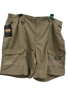 NEW GUIDE GEAR Men's HIKING CAMPING CARGO SHORTS SIZE 2XL XXL NYLON LINED Beige - Picture 1 of 6