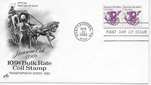 US Scott #1904, First Day Cover 3/26/82 Chattanooga Plate #2 PAIR Hansom Cab - Picture 1 of 1