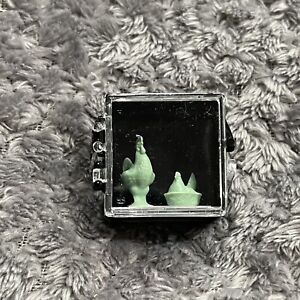 Dollhouse Miniature Jadeite Nesting  Hen and Rooster Dish Set
