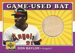 2001 Upper Deck Decade 1970s Don Baylor Bat Anaheim Angels