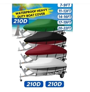 Cubierta de barco de 14-16 pies 210D resistente impermeable lancha rápida peces esquí casco en V marino - Imagen 1 de 35