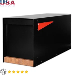 Heavy Duty Modern Mailbox All Weather Protection Large Capacity Design Black New - Picture 1 of 7