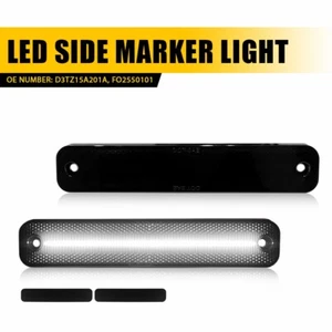 For 75-91 Ford E-Series Econoline Van 2X Smoked F/R LED Side Marker Light White - Picture 1 of 22