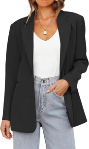 Women'S 2024 Fall Casual Blazers Long Sleeve Lapel Open Front Button Work Blazer - Picture 1 of 6