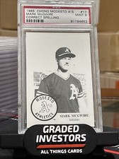 1985 Chong Modesto A’s Mark McGwire RC #17 Correct Spelling - PSA 9 MINT HOF!