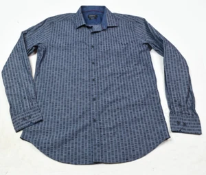 BUGATCHI Shaped Fit Woven Shirt Mens Large Blue Long Sleeve Button-Up Cotton - Picture 1 of 12