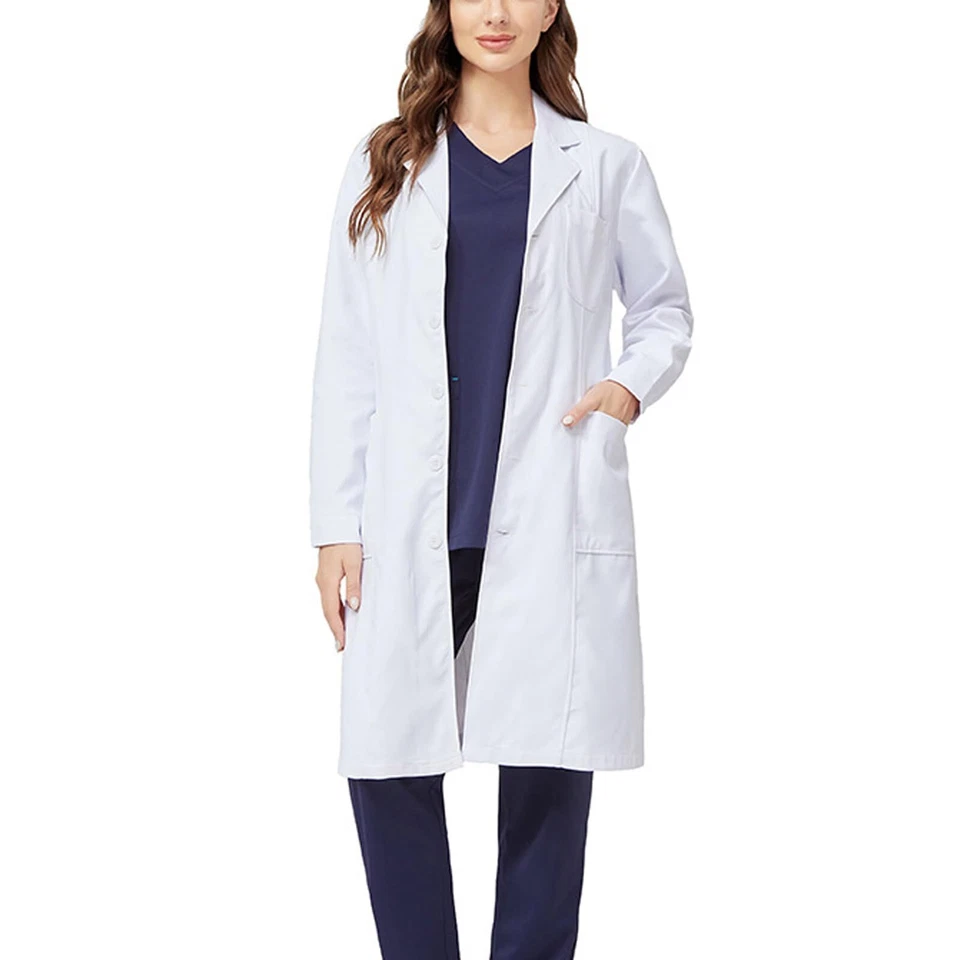 Laborkittel Damen - Laborkittel Baumwolle Weißer Arbeitskittel Kittel Langarm... - Bild 1 von 4