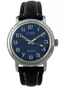 Herrenarmbanduhr Bifora Bimetta Handaufzug goldenes Kal. 130, funktioniert - Bild 1 von 5
