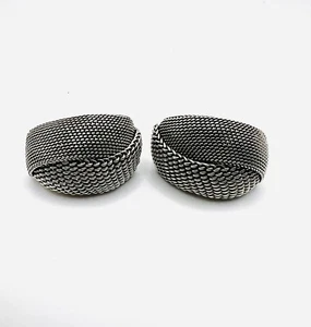 John Hardy SIGNED STERLING SILVER LARGE MESH Clip On earrings RARE - Picture 1 of 3